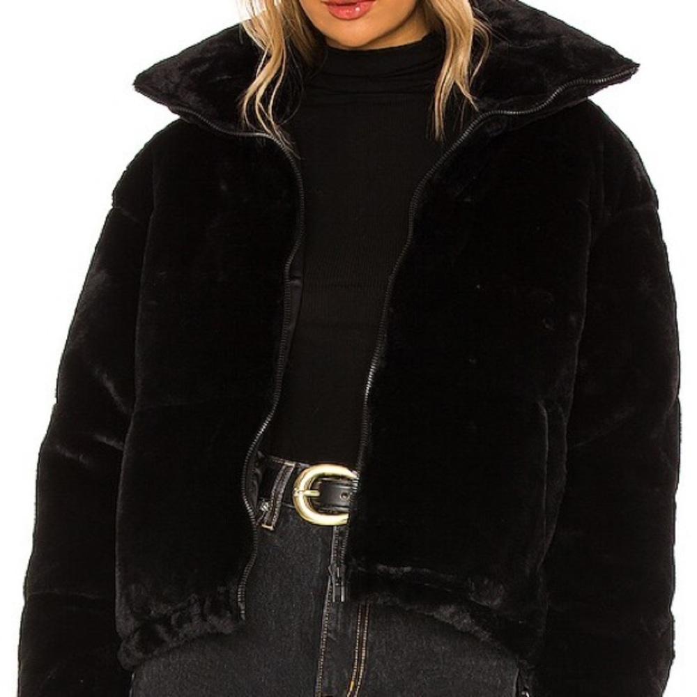 Apparis Faux Fur Billie Jacket in Black, Faux Fur, Size L